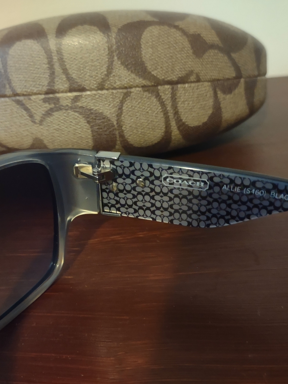 Coach Black Frame Sunglasses with Dark Smoke Lenses - Picture 4 of 6
